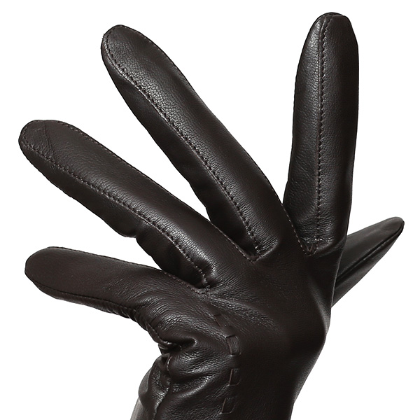  KURODA(クロダ) ラビットファー付き 本革手袋 レディース ダークブラウン ブラウン 茶 茶色 レザー 手袋 革手袋 結婚式 ドレス フォーマル おしゃれ 高級 大人 パーティー 皮 てぶくろ