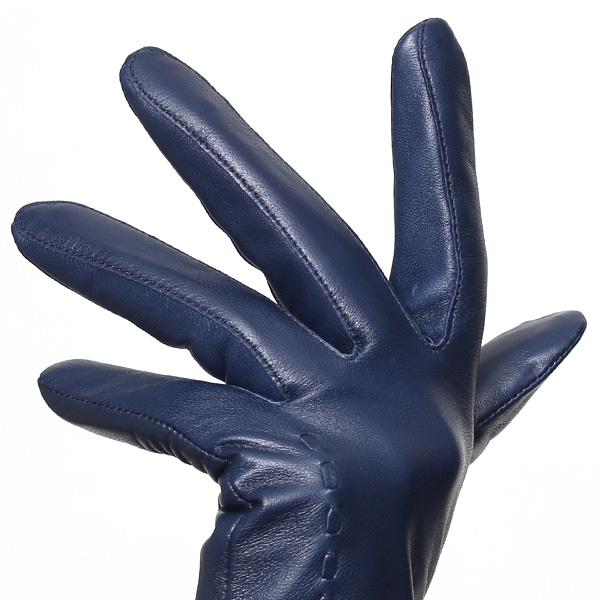  KURODA(クロダ) ラビットファー付き 本革手袋 レディース ブルー ネイビー 青色 レザー 手袋 革手袋 結婚式 ドレス フォーマル おしゃれ 高級 大人 パーティー 皮 てぶくろ