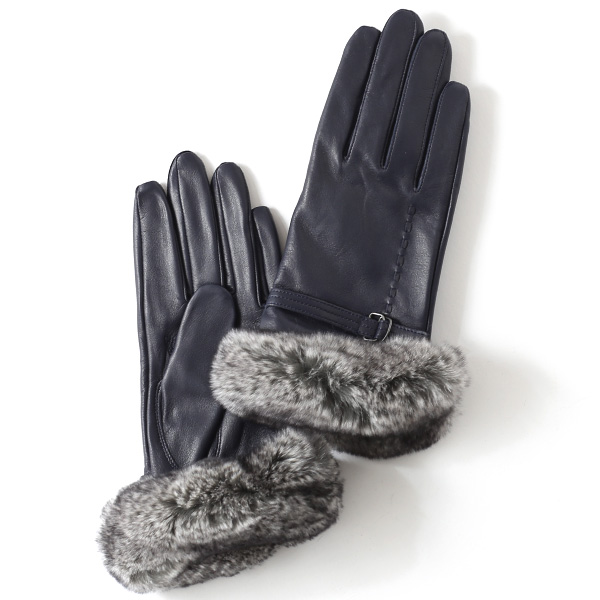 KURODA(クロダ) 羊革 レディース 手袋 ネイビー