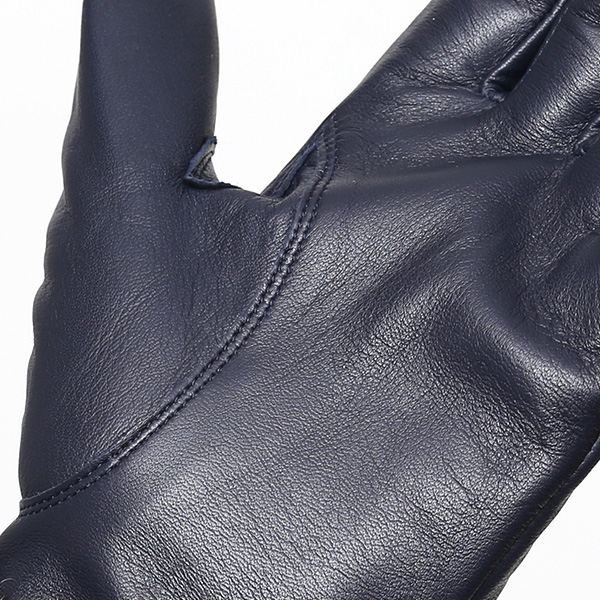  KURODA(クロダ) ラビットファー付き 本革手袋 レディース ブルー ネイビー 青色 レザー 手袋 革手袋 結婚式 ドレス フォーマル おしゃれ 高級 大人 パーティー 皮 てぶくろ