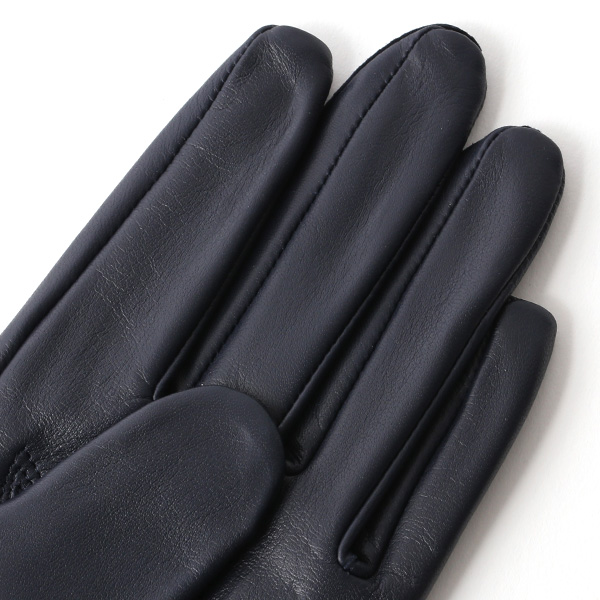  KURODA(クロダ) ラビットファー付き 本革手袋 レディース ブルー ネイビー 青色 レザー 手袋 革手袋 結婚式 ドレス フォーマル おしゃれ 高級 大人 パーティー 皮 てぶくろ