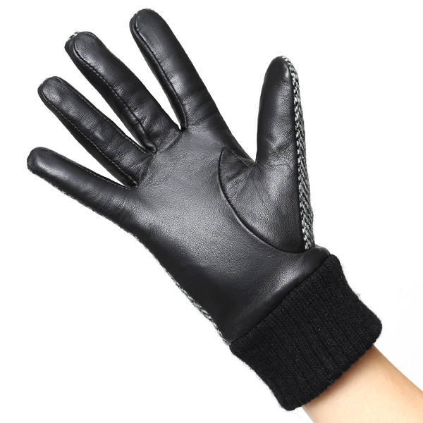  【ブランド化粧箱付き】 日本の老舗手袋ブランド KURODA(クロダ)製 ハリスツイード レディース 本革 手袋 グレー グレイ 灰色 かわいい 高級 おしゃれ 大人 女性 プレゼント クリスマス 誕生日 ギフト 化粧箱付き