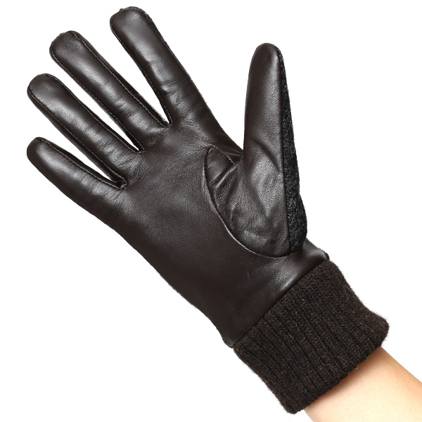  【ブランド化粧箱付き】 日本の老舗手袋ブランド KURODA(クロダ)製 ハリスツイード レディース 本革 手袋 グレー グレイ 灰色 かわいい 高級 おしゃれ 大人 女性 プレゼント クリスマス 誕生日 ギフト 化粧箱付き