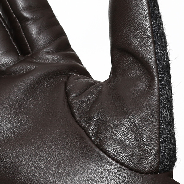  【ブランド化粧箱付き】 日本の老舗手袋ブランド KURODA(クロダ)製 ハリスツイード レディース 本革 手袋 グレー グレイ 灰色 かわいい 高級 おしゃれ 大人 女性 プレゼント クリスマス 誕生日 ギフト 化粧箱付き