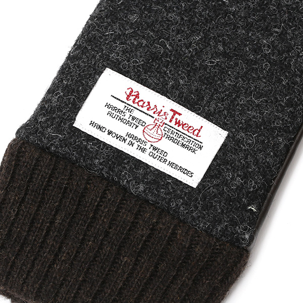  【ブランド化粧箱付き】 日本の老舗手袋ブランド KURODA(クロダ)製 ハリスツイード レディース 本革 手袋 グレー グレイ 灰色 かわいい 高級 おしゃれ 大人 女性 プレゼント クリスマス 誕生日 ギフト 化粧箱付き