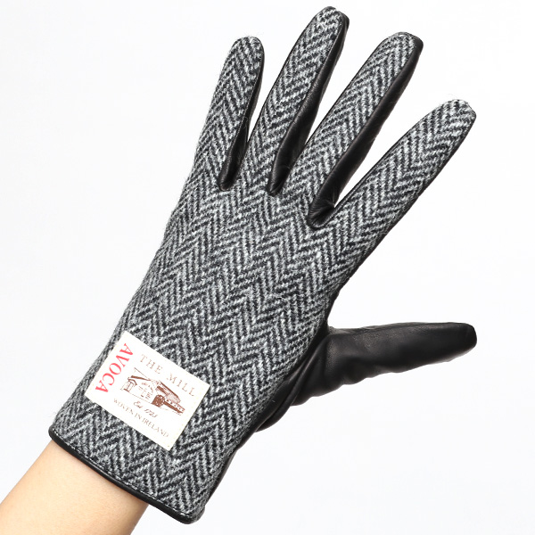  AVOCA(アヴォカ) 創業1723年アイルランドの老舗メーカー ラムスキン(生後1年以内の仔羊)×カシミヤ混裏地 ブラック 黒 黒色 日本製 革 手袋レディース 女性 プレゼント クリスマス 誕生日KURODA(クロダ)