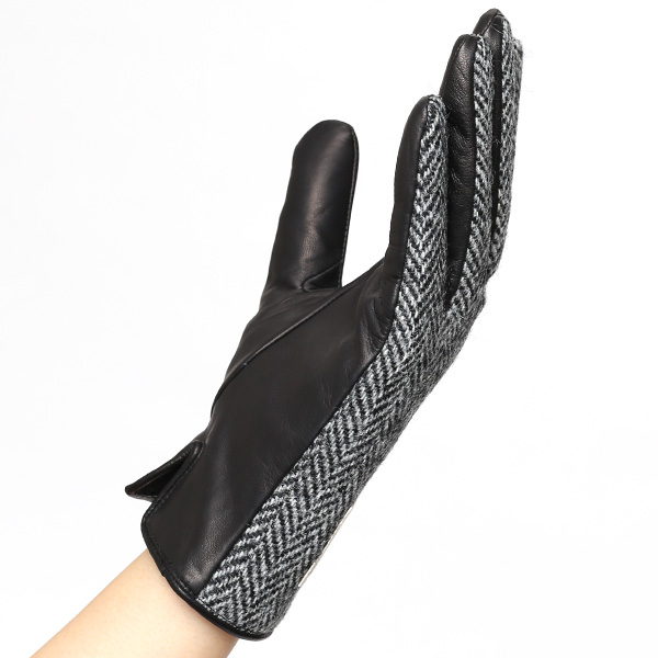  AVOCA(アヴォカ) 創業1723年アイルランドの老舗メーカー ラムスキン(生後1年以内の仔羊)×カシミヤ混裏地 ブラック 黒 黒色 日本製 革 手袋レディース 女性 プレゼント クリスマス 誕生日KURODA(クロダ)