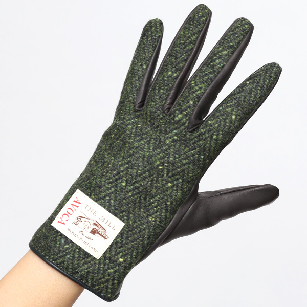  AVOCA(アヴォカ) 創業1723年アイルランドの老舗メーカー ラムスキン(生後1年以内の仔羊)×カシミヤ混裏地 グリーン 緑色 日本製 革 手袋レディース 女性 プレゼント クリスマス 誕生日KURODA(クロダ)
