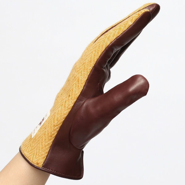  AVOCA(アヴォカ) 創業1723年アイルランドの老舗メーカー ラムスキン(生後1年以内の仔羊)×カシミヤ混裏地 イエロー 黄色 日本製 革 手袋レディース 女性 プレゼント クリスマス 誕生日KURODA(クロダ)