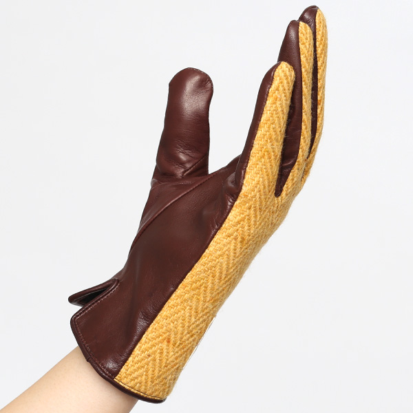  AVOCA(アヴォカ) 創業1723年アイルランドの老舗メーカー ラムスキン(生後1年以内の仔羊)×カシミヤ混裏地 イエロー 黄色 日本製 革 手袋レディース 女性 プレゼント クリスマス 誕生日KURODA(クロダ)