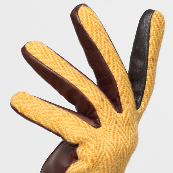  AVOCA(アヴォカ) 創業1723年アイルランドの老舗メーカー ラムスキン(生後1年以内の仔羊)×カシミヤ混裏地 イエロー 黄色 日本製 革 手袋レディース 女性 プレゼント クリスマス 誕生日KURODA(クロダ)