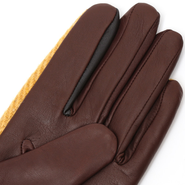  AVOCA(アヴォカ) 創業1723年アイルランドの老舗メーカー ラムスキン(生後1年以内の仔羊)×カシミヤ混裏地 イエロー 黄色 日本製 革 手袋レディース 女性 プレゼント クリスマス 誕生日KURODA(クロダ)