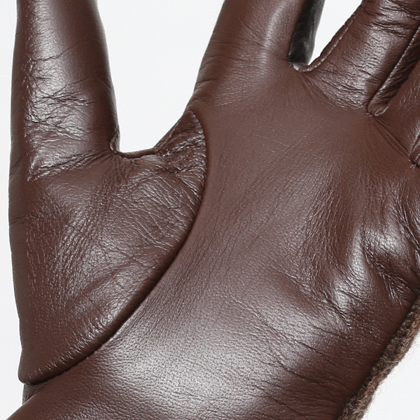  【ブランド化粧箱付き】 KURODA(クロダ) スマホ対応 ニット手袋 レディース ブランド 本革 ラビットファー ブラウン 茶 茶色 暖かい かわいい カジュアル 女性 プレゼント クリスマス 誕生日 ギフト 皮 てぶくろ