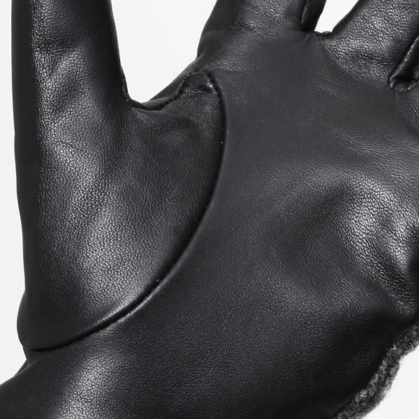  【ブランド化粧箱付き】 KURODA(クロダ) スマホ対応 ニット手袋 レディース ブランド 本革 ラビットファー グレー グレイ 灰色 暖かい かわいい カジュアル 女性 プレゼント クリスマス 誕生日 ギフト 皮 てぶくろ