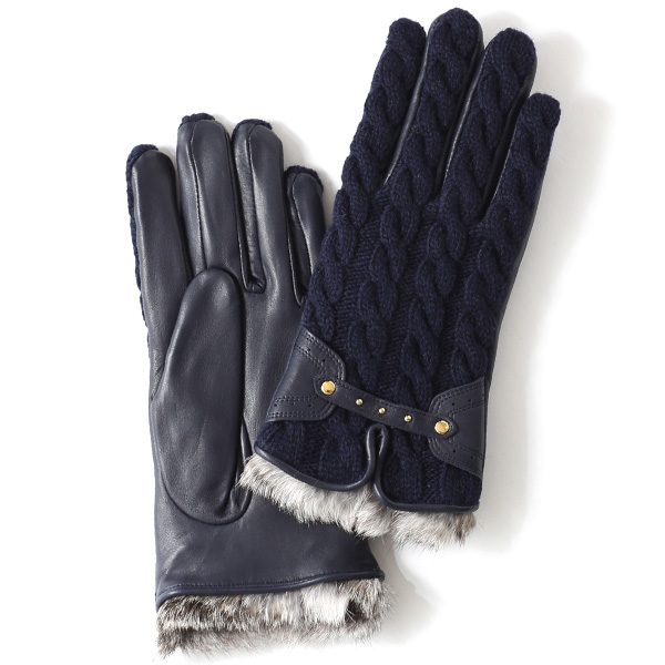 KURODA(クロダ) 羊革 レディース 手袋 ネイビー