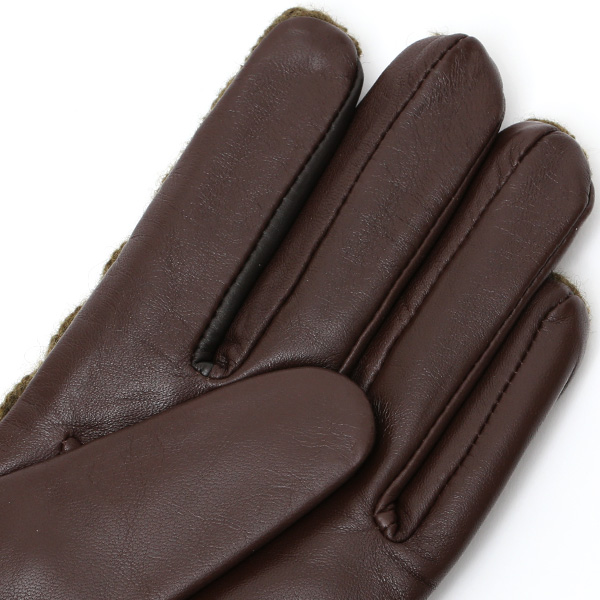  【ブランド化粧箱付き】 KURODA(クロダ) スマホ対応 ニット手袋 レディース ブランド 本革 ラビットファー グリーン 緑色 暖かい かわいい カジュアル 女性 プレゼント クリスマス 誕生日 ギフト 皮 てぶくろ