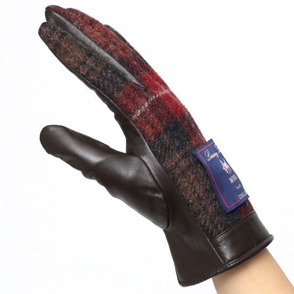 MOON(ムーン) 手袋 レディース ブランド 本革 スマホ対応 レッド ワイン 赤色 スマホ操作可能 暖かい かわいい 高級 おしゃれ 大人 女性 プレゼント クリスマス 誕生日 皮 てぶくろ KURODA(クロダ)