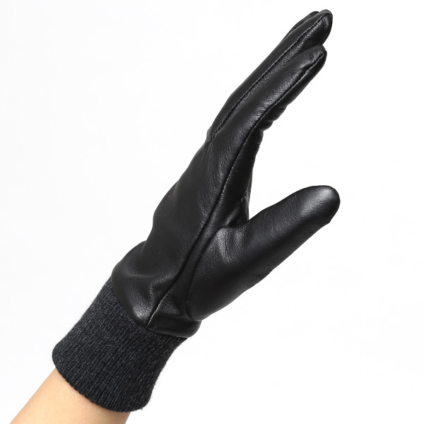  KURODA(クロダ) 手袋 レディース ブランド スマホ対応 本革 レザー ブラック 黒 黒色 暖かい スマホ操作可能 シンプル かわいい 高級 おしゃれ 大人 女性 プレゼント クリスマス 誕生日 ギフト 皮 てぶくろ