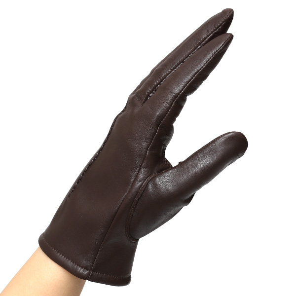  【ブランド化粧箱付き】 KURODA(クロダ) 手袋 レディース 本革 レザー 日本製 ダークブラウン ブラウン 茶 茶色 シンプル 大人 高級 かわいい おしゃれ プレゼント クリスマス 誕生日 ギフト 羊革 皮 てぶくろ