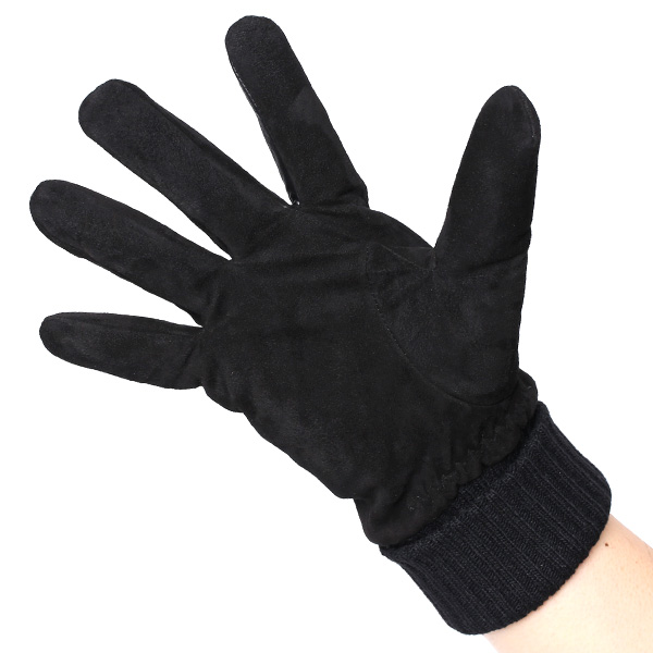  手袋 メンズ 防寒 レザー スエード スマホ対応 暖かい 裏起毛 ヤギ革 ゴートスエード リブニット ブラック 黒 黒色 タッチパネル 対応 革 グローブ おしゃれ 紳士 男性用 プレゼント ブランド KURODA(クロダ)