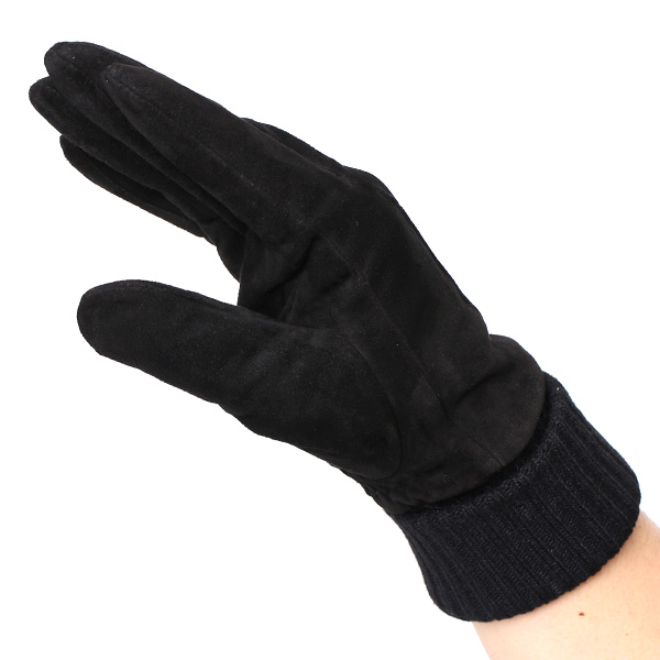  手袋 メンズ 防寒 レザー スエード スマホ対応 暖かい 裏起毛 ヤギ革 ゴートスエード リブニット ブラック 黒 黒色 タッチパネル 対応 革 グローブ おしゃれ 紳士 男性用 プレゼント ブランド KURODA(クロダ)