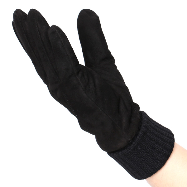  手袋 メンズ 防寒 レザー スエード スマホ対応 暖かい 裏起毛 ヤギ革 ゴートスエード リブニット ブラック 黒 黒色 タッチパネル 対応 革 グローブ おしゃれ 紳士 男性用 プレゼント ブランド KURODA(クロダ)