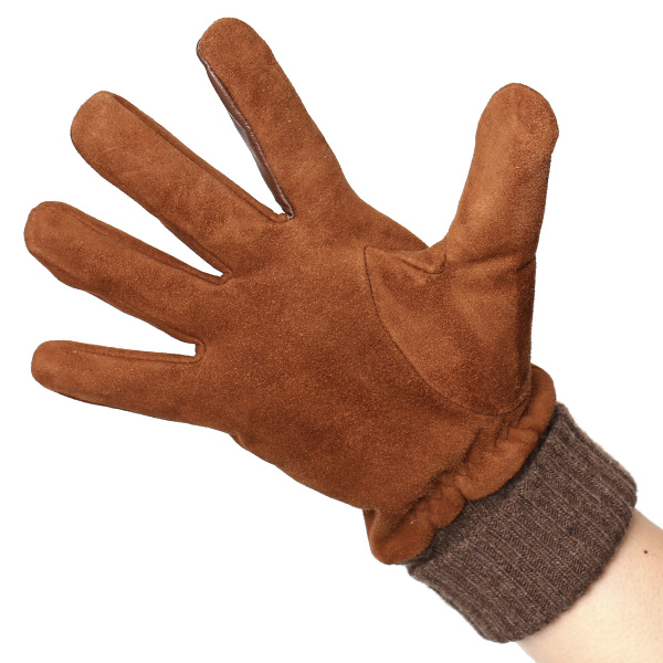  手袋 メンズ 防寒 レザー スエード スマホ対応 暖かい 裏起毛 ヤギ革 ゴートスエード リブニット キャメル ブラウン 茶 茶色 タッチパネル 対応 革 グローブ おしゃれ 紳士 男性用 プレゼント ブランド KURODA(クロダ)