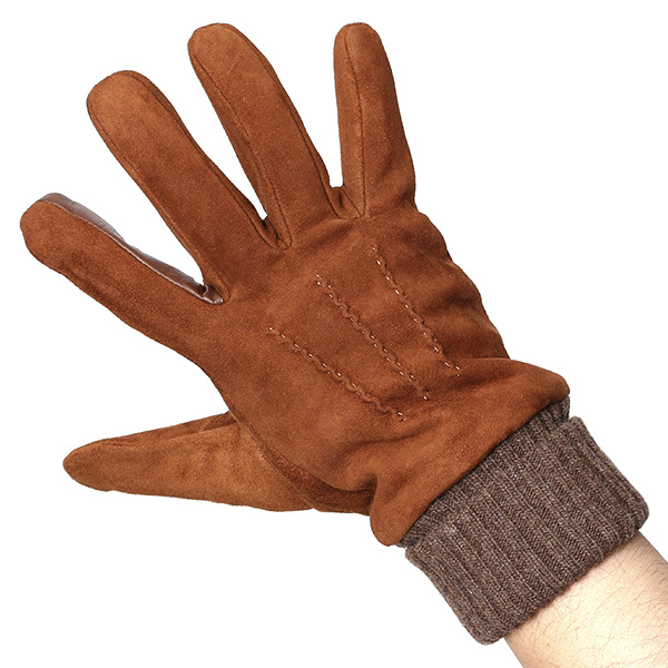  手袋 メンズ 防寒 レザー スエード スマホ対応 暖かい 裏起毛 ヤギ革 ゴートスエード リブニット キャメル ブラウン 茶 茶色 タッチパネル 対応 革 グローブ おしゃれ 紳士 男性用 プレゼント ブランド KURODA(クロダ)