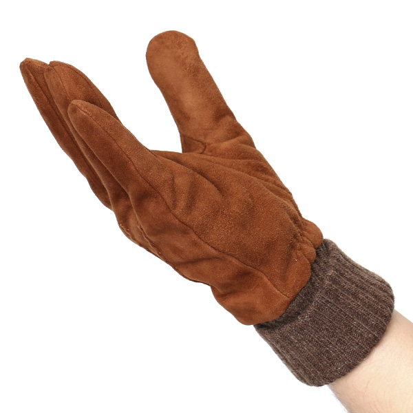  手袋 メンズ 防寒 レザー スエード スマホ対応 暖かい 裏起毛 ヤギ革 ゴートスエード リブニット キャメル ブラウン 茶 茶色 タッチパネル 対応 革 グローブ おしゃれ 紳士 男性用 プレゼント ブランド KURODA(クロダ)