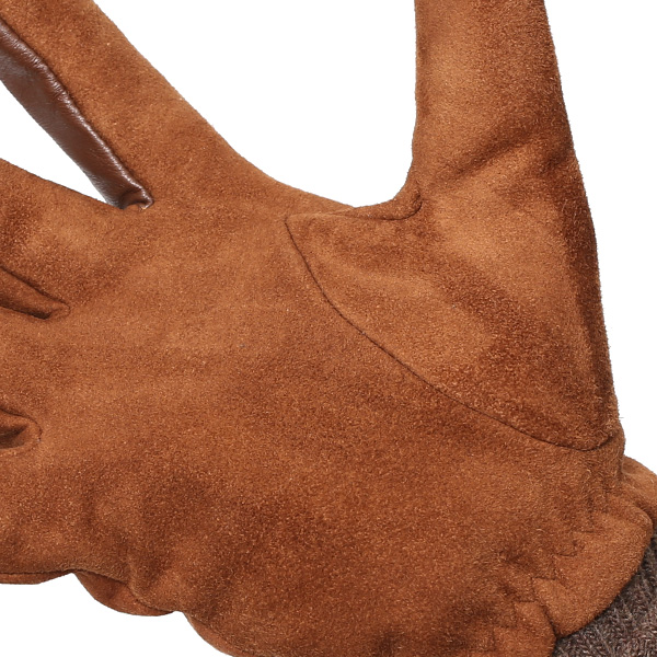  手袋 メンズ 防寒 レザー スエード スマホ対応 暖かい 裏起毛 ヤギ革 ゴートスエード リブニット キャメル ブラウン 茶 茶色 タッチパネル 対応 革 グローブ おしゃれ 紳士 男性用 プレゼント ブランド KURODA(クロダ)