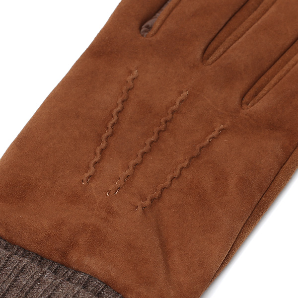  手袋 メンズ 防寒 レザー スエード スマホ対応 暖かい 裏起毛 ヤギ革 ゴートスエード リブニット キャメル ブラウン 茶 茶色 タッチパネル 対応 革 グローブ おしゃれ 紳士 男性用 プレゼント ブランド KURODA(クロダ)