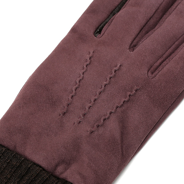  手袋 メンズ 防寒 レザー スエード スマホ対応 暖かい 裏起毛 ヤギ革 ゴートスエード リブニット レッド ワイン 赤色 タッチパネル 対応 革 グローブ おしゃれ 紳士 男性用 プレゼント ブランド KURODA(クロダ)