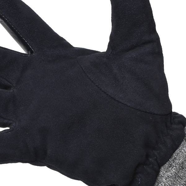  手袋 メンズ 防寒 レザー スエード スマホ対応 暖かい 裏起毛 ヤギ革 ゴートスエード リブニット ブルー ネイビー 青色 タッチパネル 対応 革 グローブ おしゃれ 紳士 男性用 プレゼント ブランド KURODA(クロダ)