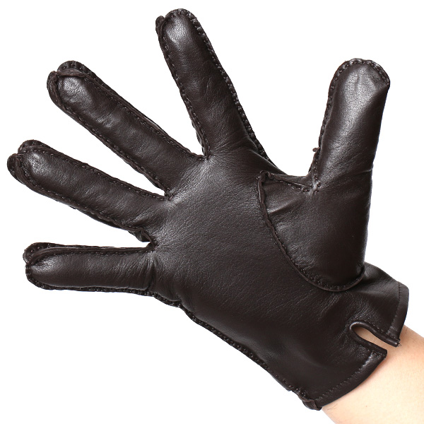  手袋 レザー メンズ ブランド おしゃれ ビジネス 通勤 通学 プレゼント ギフト ラッピング 化粧箱 付き ダークブラウン ブラウン 茶 茶色 本革 羊革 シープスキン 皮 ベルト 手縫い 紳士 男性 大人 グローブ KURODA(クロダ)