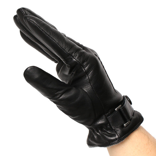  手袋 メンズ 本革 スマホ対応 レザー グローブ 手ぶくろ ブランド イタリーラム ベルト カシミア 混 タッチパネル ブラック 黒 黒色 男性 紳士 プレゼント ギフト ビジネス 防寒 高級 おしゃれ 30代 40代 KURODA(クロダ)