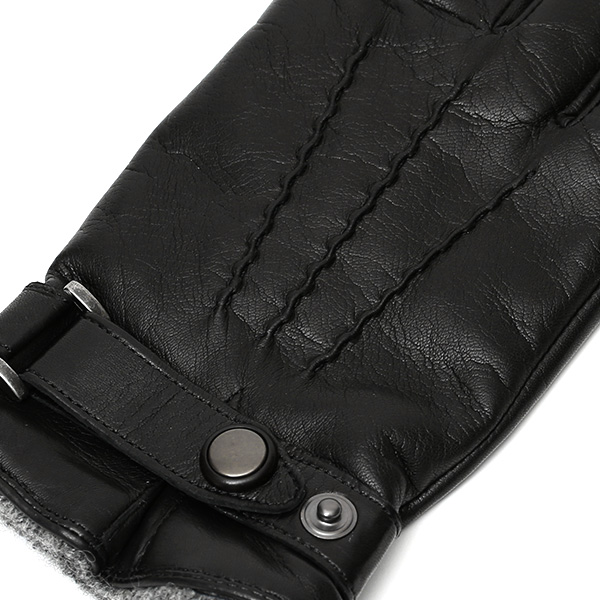  手袋 メンズ 本革 スマホ対応 レザー グローブ 手ぶくろ ブランド イタリーラム ベルト カシミア 混 タッチパネル ブラック 黒 黒色 男性 紳士 プレゼント ギフト ビジネス 防寒 高級 おしゃれ 30代 40代 KURODA(クロダ)