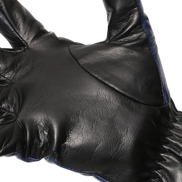  手袋 メンズ 本革 スマホ対応 レザー グローブ 手ぶくろ ブランド イタリーラム ベルト カシミア 混 タッチパネル ブルー ネイビー 青色 男性 紳士 プレゼント ギフト ビジネス 防寒 高級 おしゃれ 30代 40代 KURODA(クロダ)