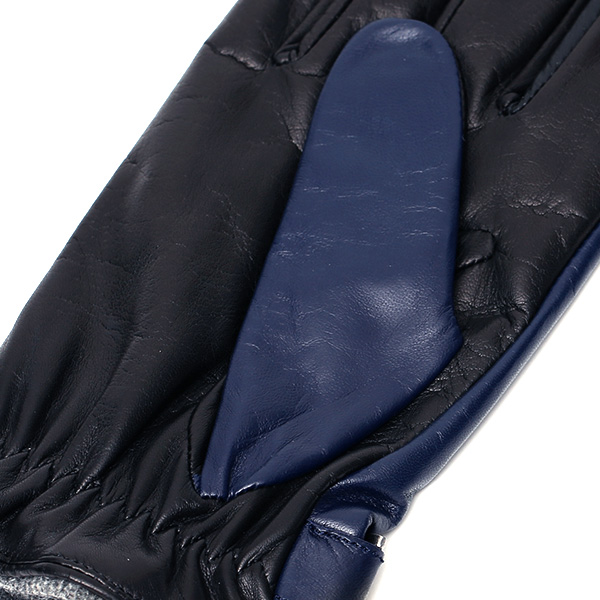  手袋 メンズ 本革 スマホ対応 レザー グローブ 手ぶくろ ブランド イタリーラム ベルト カシミア 混 タッチパネル ブルー ネイビー 青色 男性 紳士 プレゼント ギフト ビジネス 防寒 高級 おしゃれ 30代 40代 KURODA(クロダ)