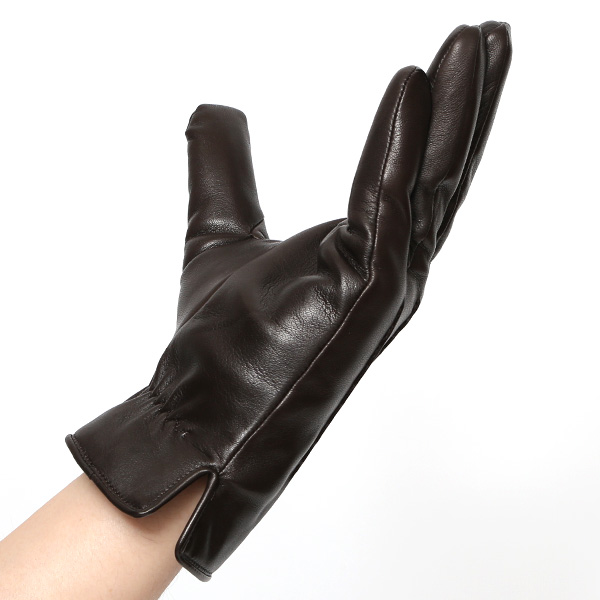  クロダ 手袋 KURODA 革 スマートフォン レザー メンズ スマホ対応 チョコ ブラウン 茶 茶色 無地 シンプル 手ぶくろ グローブ 防寒 ブランド 化粧箱 付き クリスマス プレゼント