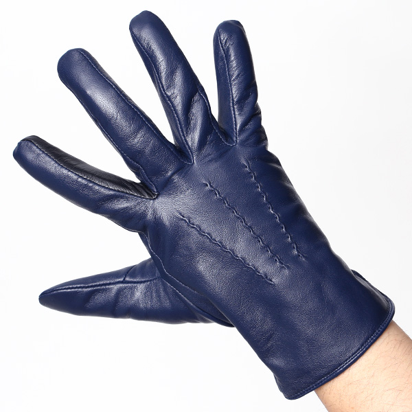  クロダ 手袋 KURODA 革 スマートフォン レザー メンズ スマホ対応 ブルー ネイビー 青色 無地 シンプル 手ぶくろ グローブ 防寒 ブランド 化粧箱 付き クリスマス プレゼント