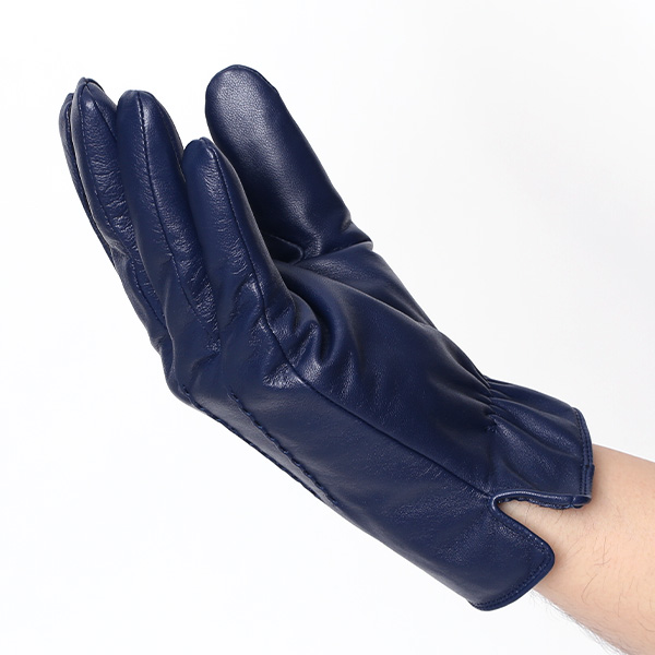  クロダ 手袋 KURODA 革 スマートフォン レザー メンズ スマホ対応 ブルー ネイビー 青色 無地 シンプル 手ぶくろ グローブ 防寒 ブランド 化粧箱 付き クリスマス プレゼント