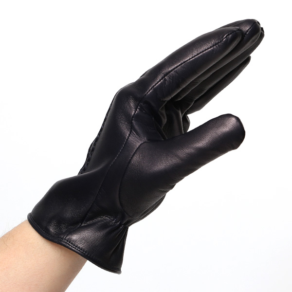  クロダ 手袋 KURODA 革 スマートフォン レザー メンズ スマホ対応 ブルー ネイビー 青色 無地 シンプル 手ぶくろ グローブ 防寒 ブランド 化粧箱 付き クリスマス プレゼント