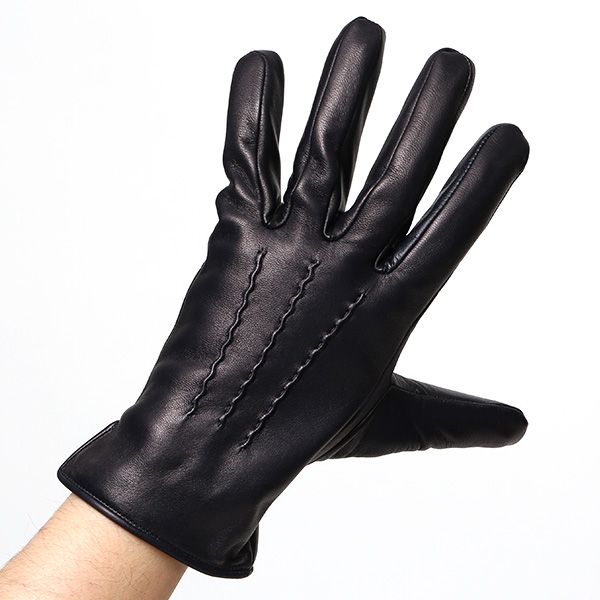  クロダ 手袋 KURODA 革 スマートフォン レザー メンズ スマホ対応 ブルー ネイビー 青色 無地 シンプル 手ぶくろ グローブ 防寒 ブランド 化粧箱 付き クリスマス プレゼント