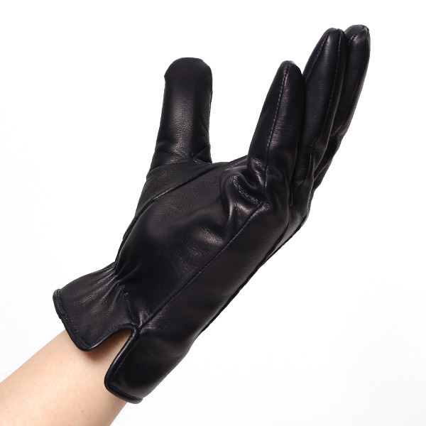  クロダ 手袋 KURODA 革 スマートフォン レザー メンズ スマホ対応 ブルー ネイビー 青色 無地 シンプル 手ぶくろ グローブ 防寒 ブランド 化粧箱 付き クリスマス プレゼント