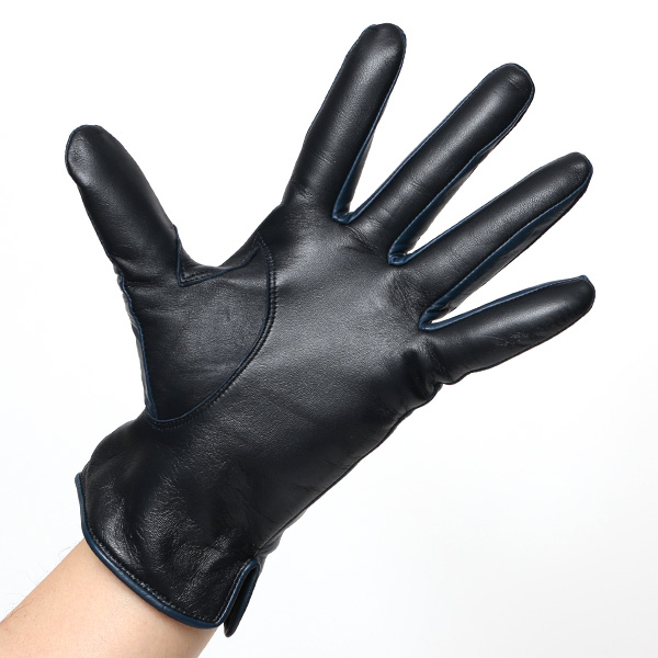  手袋 メンズ 本革 イタリア製  スマホ対応 カシミヤ混裏地 男性 ブルー ネイビー 青色 高級 グローブ 日本メーカー 手袋 タッチパネル対応 クリスマス プレゼント 誕生日 味わい 皮 経年変化