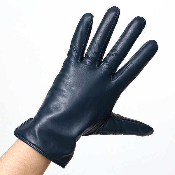  手袋 メンズ 本革 イタリア製  スマホ対応 カシミヤ混裏地 男性 ブルー ネイビー 青色 高級 グローブ 日本メーカー 手袋 タッチパネル対応 クリスマス プレゼント 誕生日 味わい 皮 経年変化