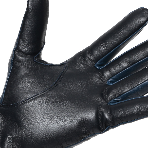  手袋 メンズ 本革 イタリア製  スマホ対応 カシミヤ混裏地 男性 ブルー ネイビー 青色 高級 グローブ 日本メーカー 手袋 タッチパネル対応 クリスマス プレゼント 誕生日 味わい 皮 経年変化