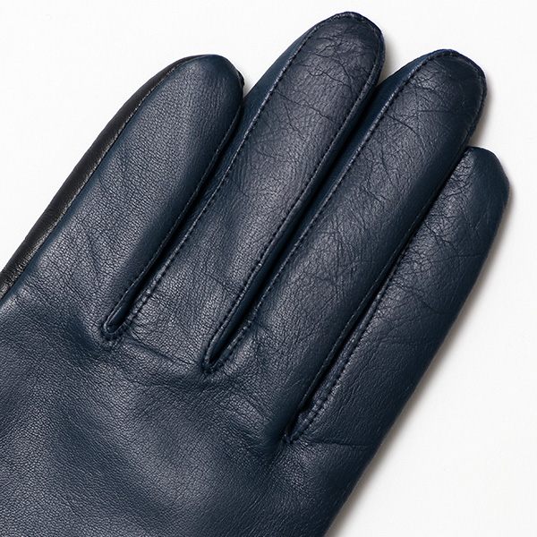  手袋 メンズ 本革 イタリア製  スマホ対応 カシミヤ混裏地 男性 ブルー ネイビー 青色 高級 グローブ 日本メーカー 手袋 タッチパネル対応 クリスマス プレゼント 誕生日 味わい 皮 経年変化