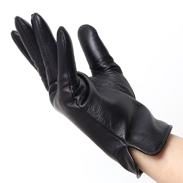  手袋 メンズ 本革 イタリア製  スマホ対応 カシミヤ混裏地 男性 ブルー ネイビー 青色 高級 グローブ 日本メーカー 手袋 タッチパネル対応 クリスマス プレゼント 誕生日 味わい 皮 経年変化