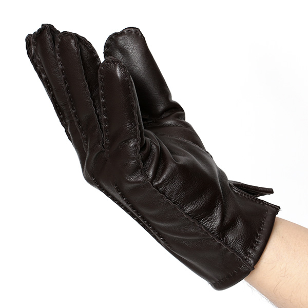 化粧箱 付き プレゼント ギフト クリスマス 手袋 メンズ ブランド レザー 暖かい 防寒 裏起毛 ダークブラウン ブラウン 茶 茶色 本革 シープスキン グローブ ビジネス 男性 紳士 おしゃれ 40代 KURODA(クロダ)